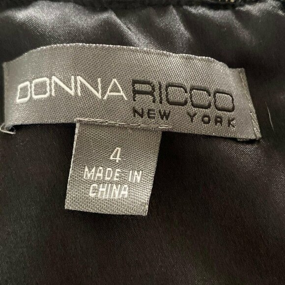 Donna Ricco New York Silk Shift Dress Womens Size 4  Beaded Neck - Picture 8 of 10